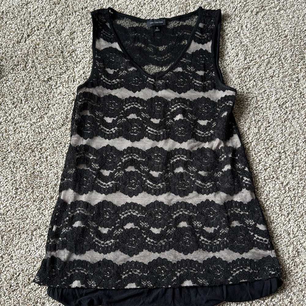 The Limited black lace blouse